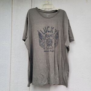 mens lucky brand graphic t shirt Green Sz  XXL  American Original Patriotic Flag